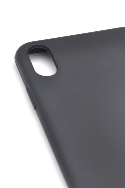 iPhone XS Max Uyumlu Düz Renk Esnek Yumuşak Silikon Kılıf Rubber Siyah - 3