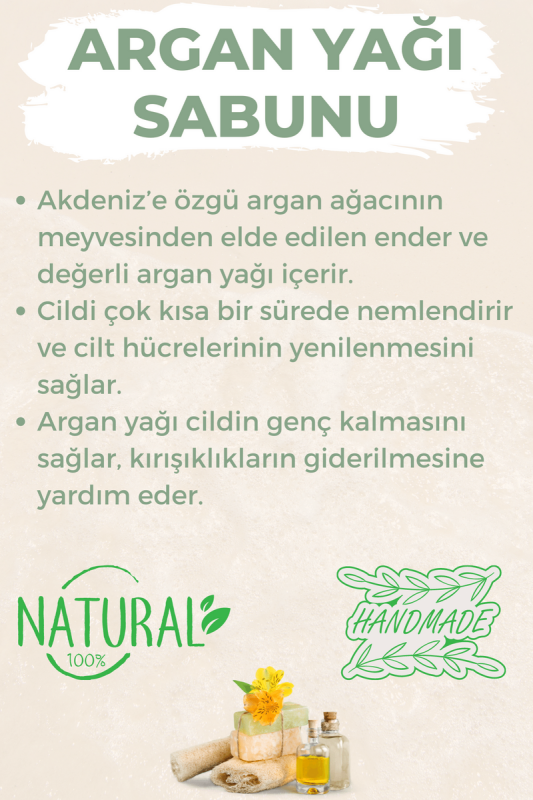 Kabak Lifli El Yapımı Doğal Argan Yağı Sabunu 120 G x 3 Adet - 4