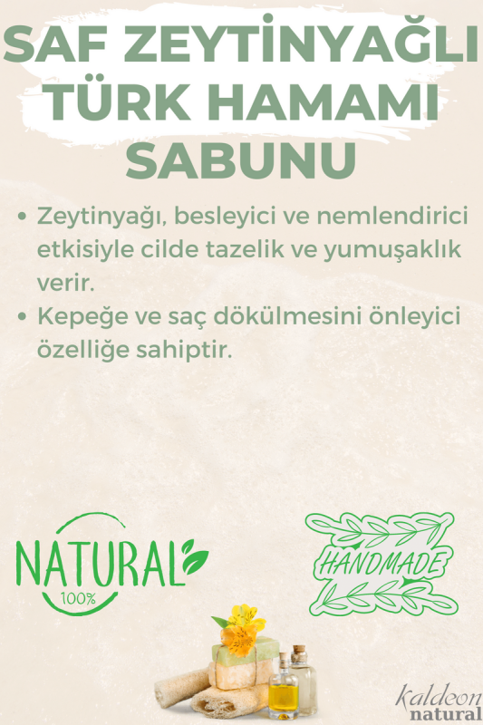 Kabak Lifli El Yapımı Doğal Saf Zeytinyağlı Türk Hamamı Sabunu 120 G - 3