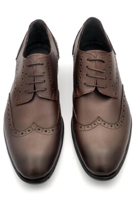 Kahverengi Hakik Deri Bağcıklı Klasik Erkek Ayakkabı - 2