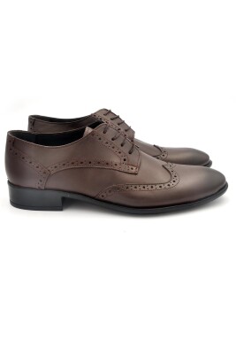 Kahverengi Hakik Deri Bağcıklı Klasik Erkek Ayakkabı - 3