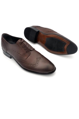 Kahverengi Hakik Deri Bağcıklı Klasik Erkek Ayakkabı - 6