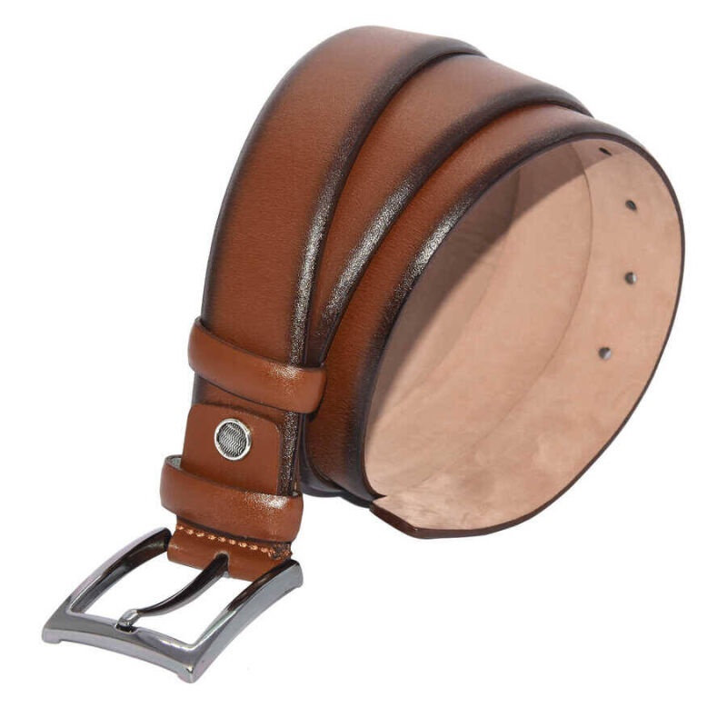 Kahverengi Hakiki Deri Düz Renk 3.5 cm.lik Klasik Kemer - 211-Düz - 2