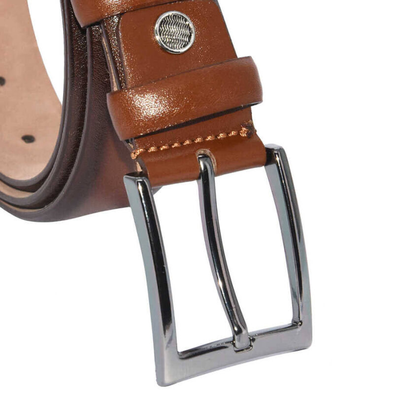 Kahverengi Hakiki Deri Düz Renk 3.5 cm.lik Klasik Kemer - 211-Düz - 3