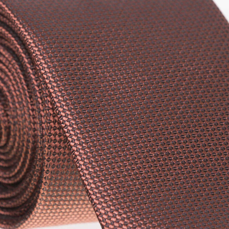 Kiremit Slim Fit Düz Renk Dokuma Kravat / DDK-04 - 2