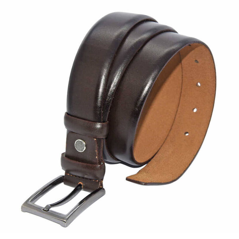 Koyu Kahve Hakiki Deri Düz Renk 3.5 cm.lik Klasik Kemer - 209-Düz - 2