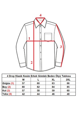 Krem 4 Drop Ekstra Büyük Yaka Rahat Kesim Micro Kumaş Kol Düğmeli Regular Fit Erkek Gömlek // 189-10-DC24X - 6