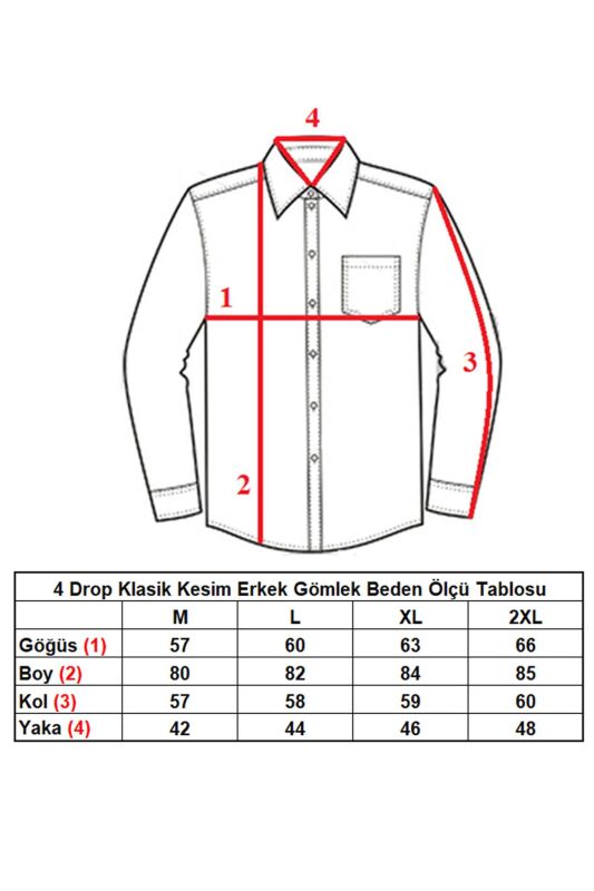Krem 4 Drop Ekstra Büyük Yaka Rahat Kesim Micro Kumaş Kol Düğmeli Regular Fit Erkek Gömlek // 189-10-DC24X - 6