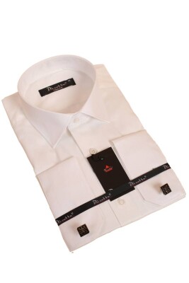 Krem Yakma Desenli Dar Kesim Micro Kumaş Kol Düğmeli Slim Fit Erkek Gömlek - 222-10 