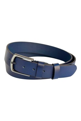 Lacivert Büyük Beden Hakiki Deri 4 cm. Tokalı Düz Model Erkek Kemer - 405-Battal - 3