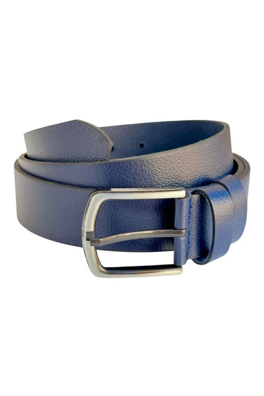 Lacivert Büyük Beden Hakiki Deri 4 cm. Tokalı Düz Model Erkek Kemer - 405-Battal - 4