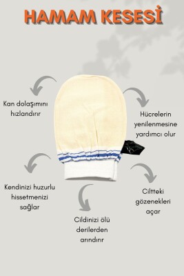 Lastikli Banyo Hamam Eldiven Kese 15x26 cm X 3 Adet - 5