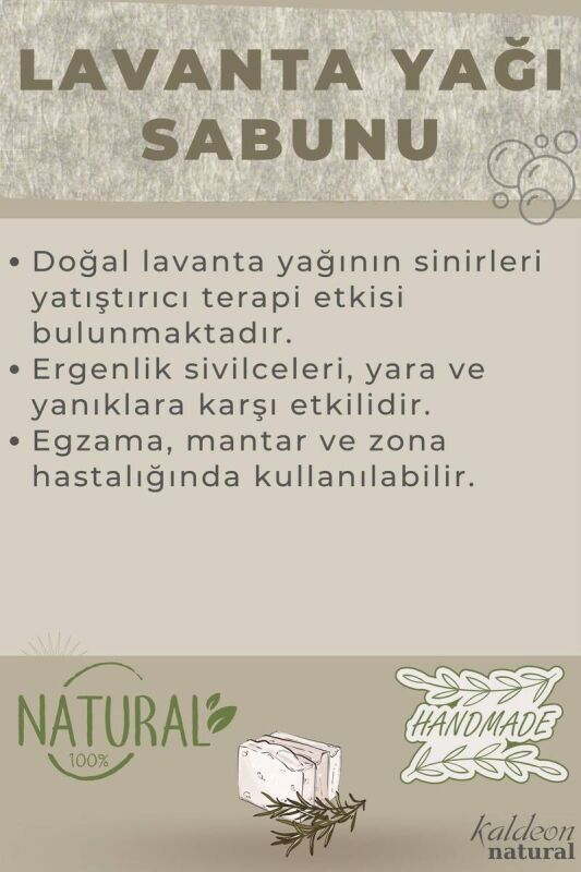 Lavanta Yağı Sabunu El Yapımı Doğal 120 G - 3