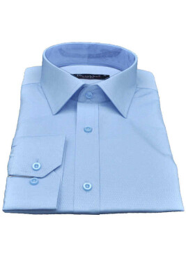 Mavi Armür Desenli Slim Fit Düz Renk Uzun Kol Erkek Gömlek - 257-4 