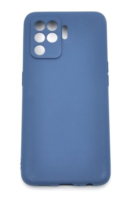 Oppo Reno 5 Lite Uyumlu Düz Renk Esnek Yumuşak Silikon Kılıf Rubber İndigo Mavi - 2