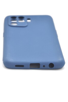 Oppo Reno 5 Lite Uyumlu Düz Renk Esnek Yumuşak Silikon Kılıf Rubber İndigo Mavi - 4