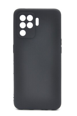 Oppo Reno 5 Lite Uyumlu Düz Renk Esnek Yumuşak Silikon Kılıf Rubber Siyah - 1