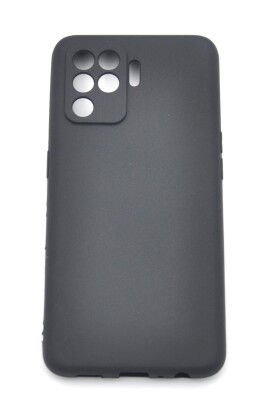 Oppo Reno 5 Lite Uyumlu Düz Renk Esnek Yumuşak Silikon Kılıf Rubber Siyah - 2