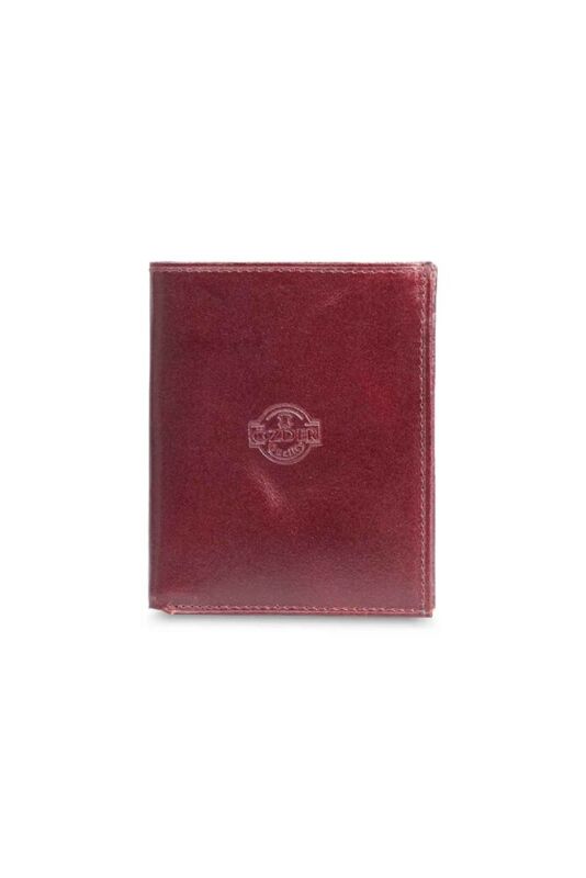 Çok Bölmeli Dikey Bordo Deri Erkek Cüzdanı - GRD2403XW22462 - 1