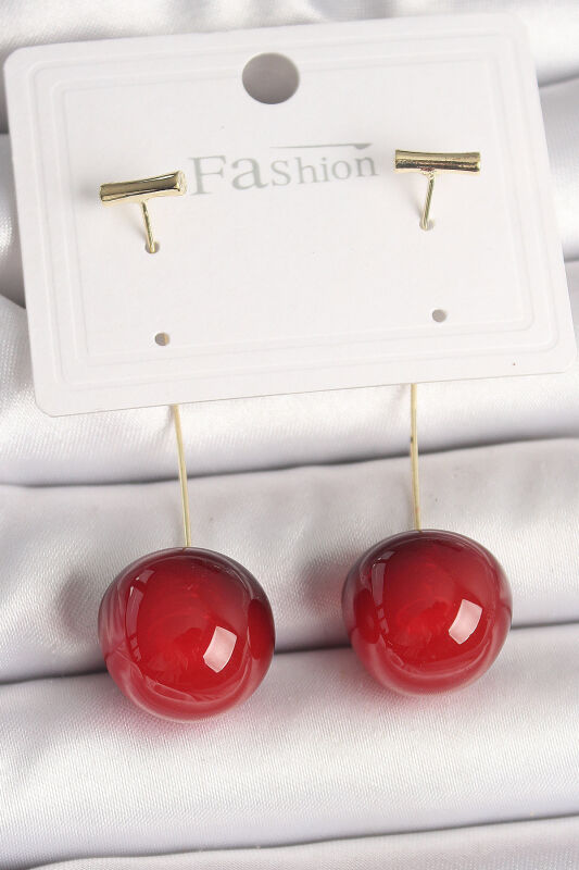 Pirinç Gold Renk Çivi Kiraz Model Kadın Küpe - EBJ250412W32577 - 1