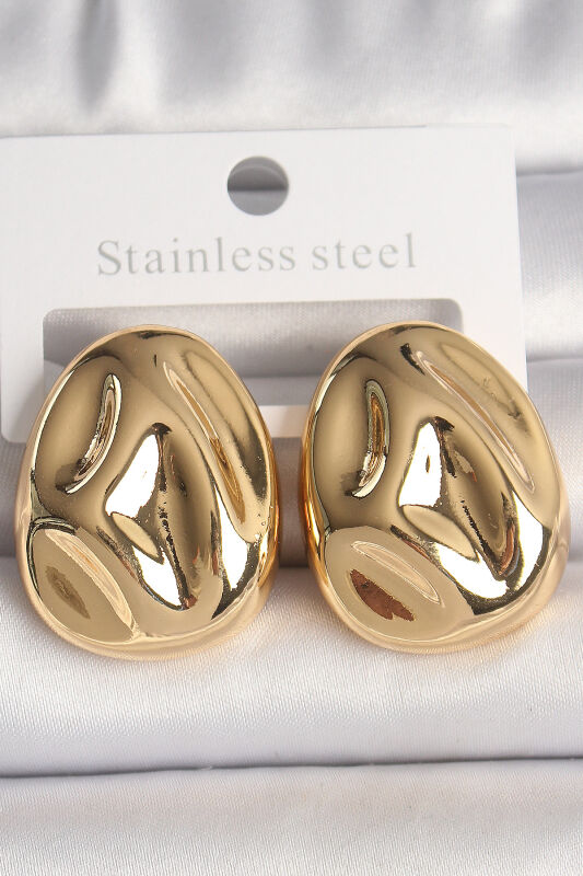 Pirinç Gold Renk İşlemeli Damla Model Kadın Küpe - EBJ250207W31192 - 1