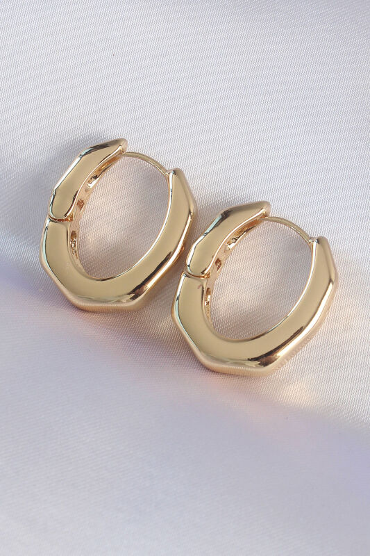 Pirinç Gold Renk Kalın Kemik Model Küpe - EBJ240601W24755 - 1