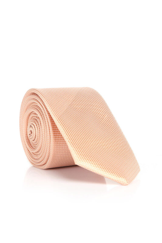 Pudra Slim Fit Düz Renk Dokuma Kravat / DDK-38 - 1