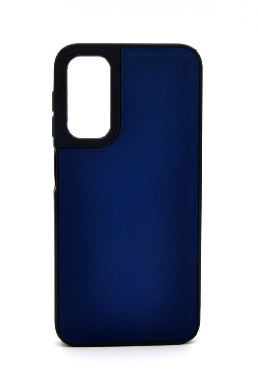Samsung Galaxy A24 Uyumlu Deri Görünümlü Sert Kapak Kılıf Lacivert - 1