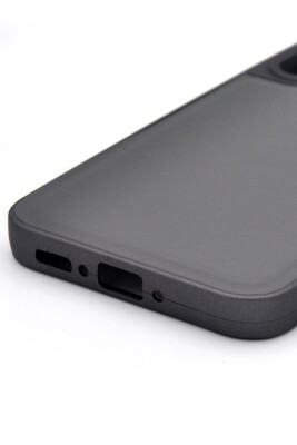 Samsung Galaxy A54 Uyumlu Deri Görünümlü Sert Kapak Kılıf Gri - 5