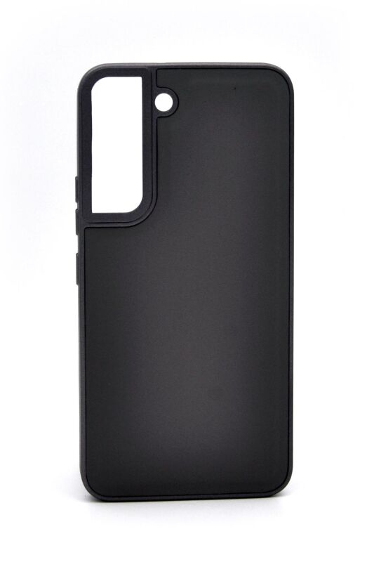 Samsung Galaxy S22 Uyumlu Deri Görünümlü Sert Kapak Kılıf Gri - 1