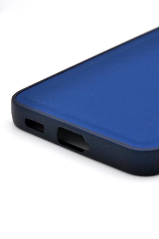 Samsung Galaxy S22 Uyumlu Deri Görünümlü Sert Kapak Kılıf Lacivert - 5