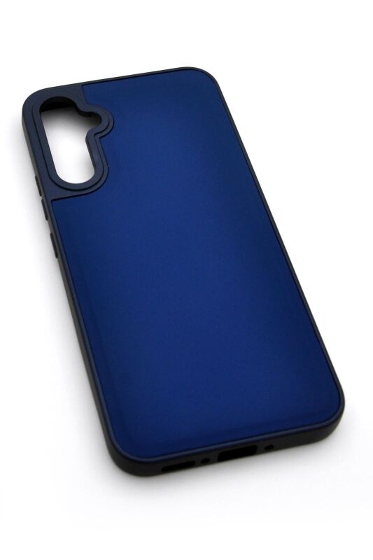 Samsung Galaxy S23 Uyumlu Deri Görünümlü Sert Kapak Kılıf Lacivert - 2