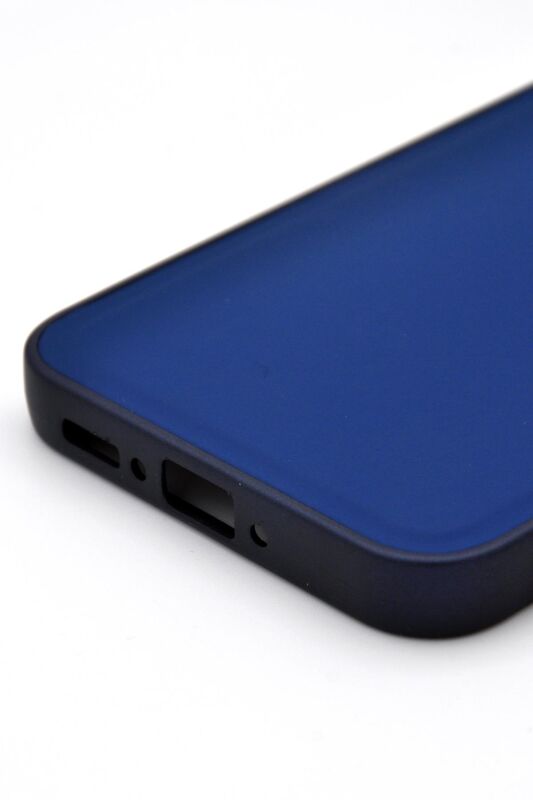 Samsung Galaxy S23 Uyumlu Deri Görünümlü Sert Kapak Kılıf Lacivert - 5