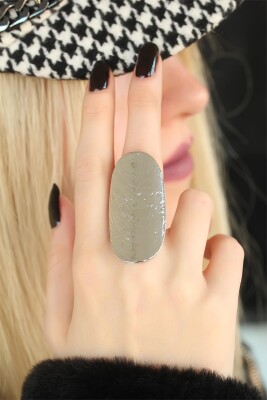 Silver Renk Elips Bayan Ayarlamalı Yüzük - EBJ250501W33219 - 1