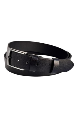Siyah Büyük Beden Hakiki Deri 4 cm. Tokalı Düz Model Erkek Kemer - 400-Battal - 3