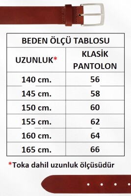 Siyah Büyük Beden Hakiki Deri 4 cm. Tokalı Düz Model Erkek Kemer - 400-Battal - 6