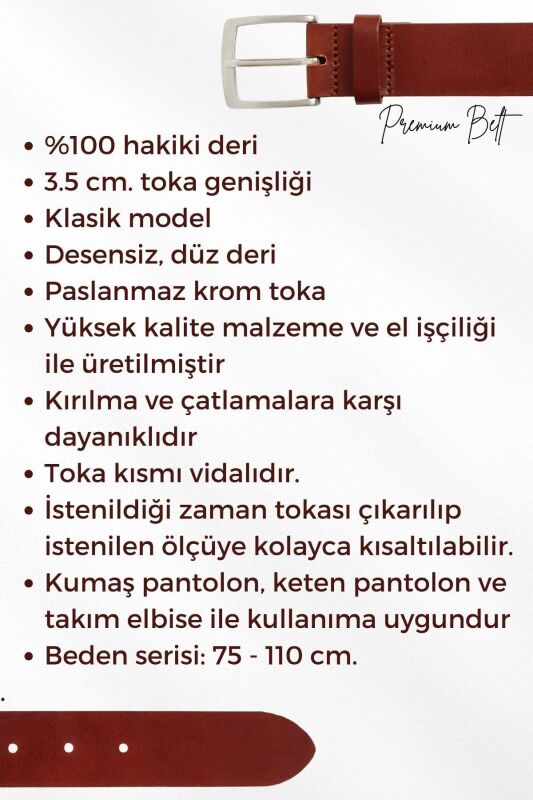 Siyah Çocuk Boy Hakiki Deri Tek Katmanlı Düz Model 3 cm. Tokalı Klasik Kemer 300-G - 5