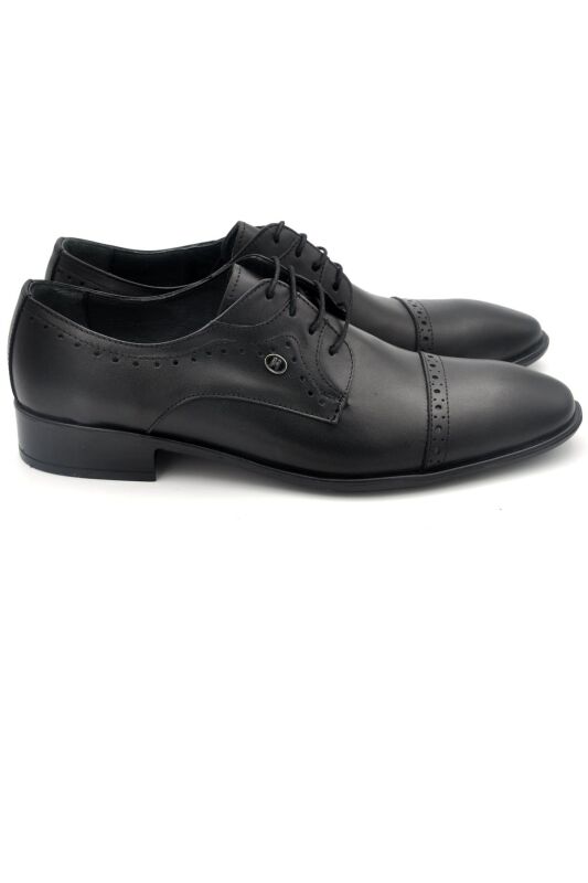 Siyah Hakik Deri Bağcıklı Klasik Erkek Ayakkabı SA002XSY-2401 - 3