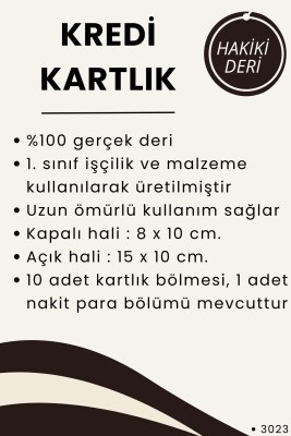 Siyah Hakiki Deri Dikey Model Unisex Kredi Kartlık - SD3023 - 6