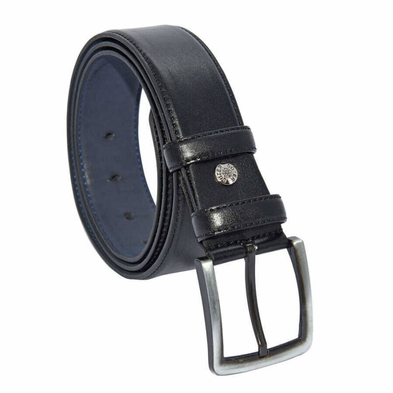 Siyah Suni Deri Dikişli Model 4 cm.lik Klasik Kemer - 7400-Düz - 1