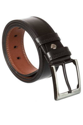 Siyah Suni Deri Dikişli Model 4.5 cm.lik Spor Kemer - 4500-11 - 1