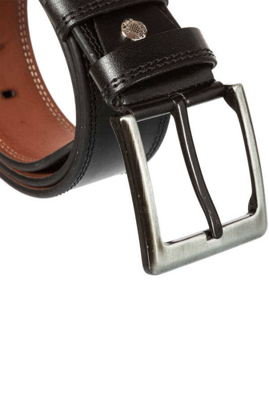 Siyah Suni Deri Dikişli Model 4.5 cm.lik Spor Kemer - 4500-11 - 2