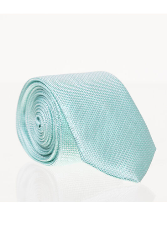 Su Yeşili Slim Fit Düz Renk Dokuma Kravat / DDK-22 - 1
