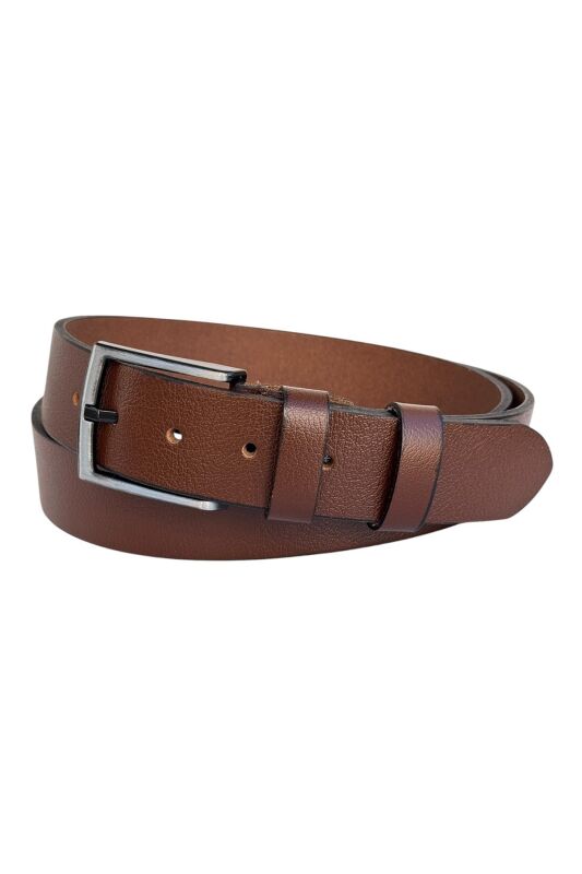 Taba Büyük Beden Hakiki Deri 4 cm. Tokalı Düz Model Erkek Kemer - 411-Battal - 3