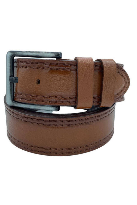 Taba Hakiki Deri Desenli 4.5 cm.lik Spor Kot Kemer (Tek Katmanlı Manda Derisi) - 508-28 - 1