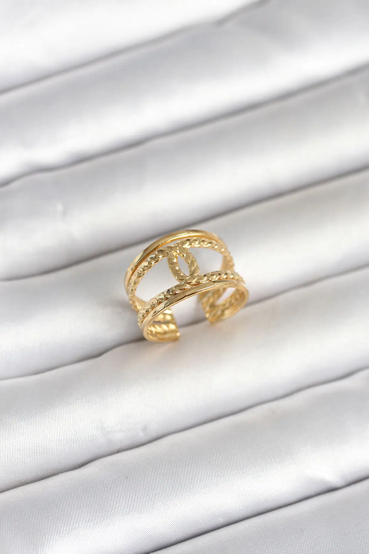 Gold Renk Burgu Düğüm Model Kadın Yüzük - EBJ260418W41938