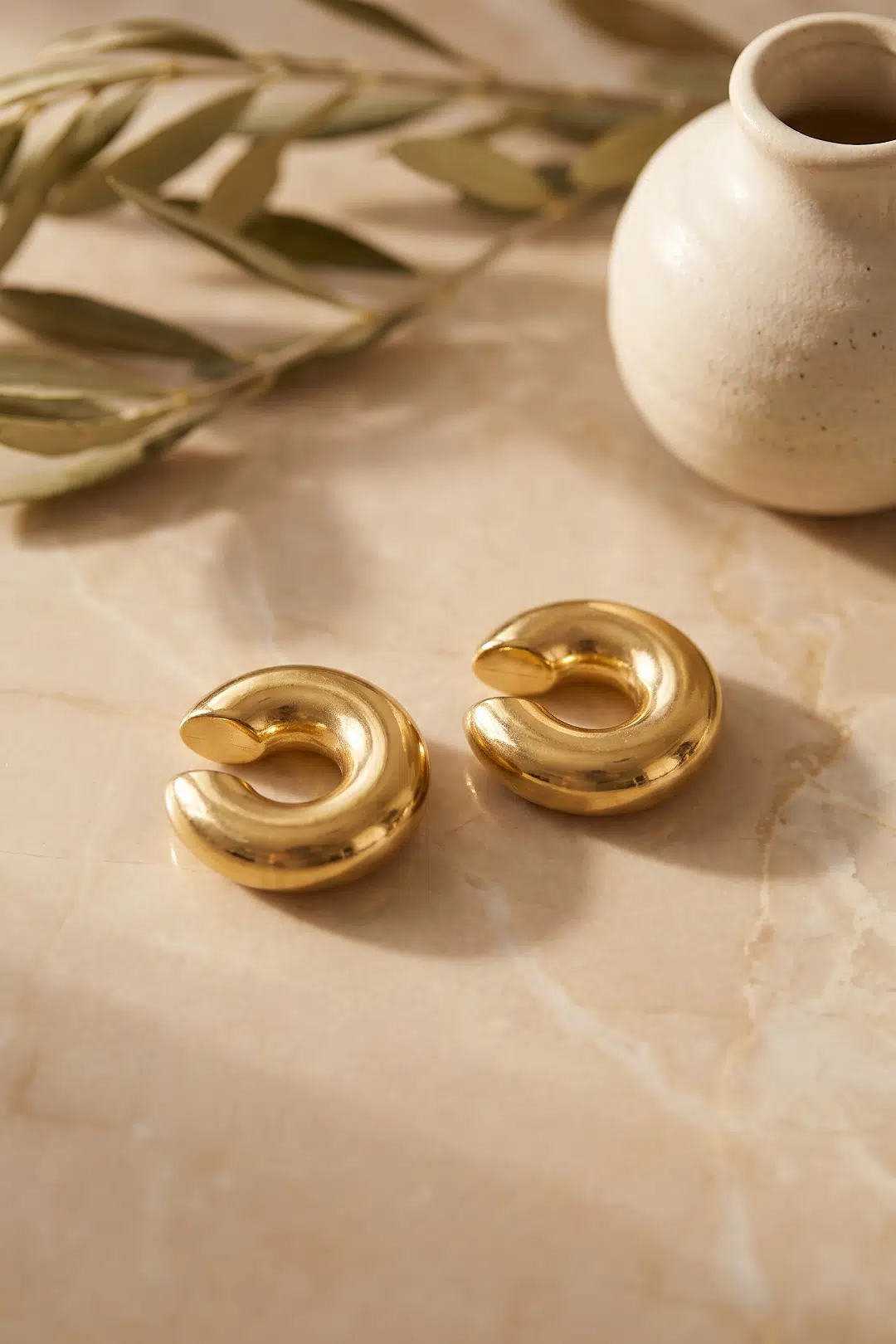 Gold Renk Çiftli Earcuff Küpe - EBJ260822W46330