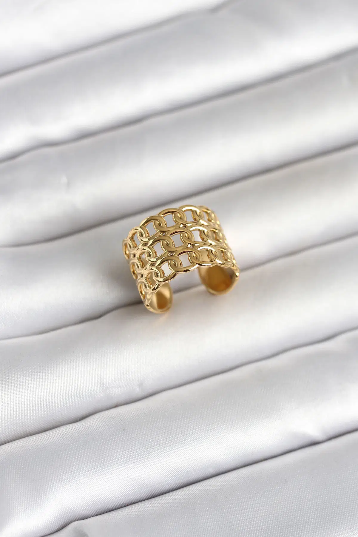 Gold Renk Zincir Model Kadın Yüzük - EBJ260418W41952