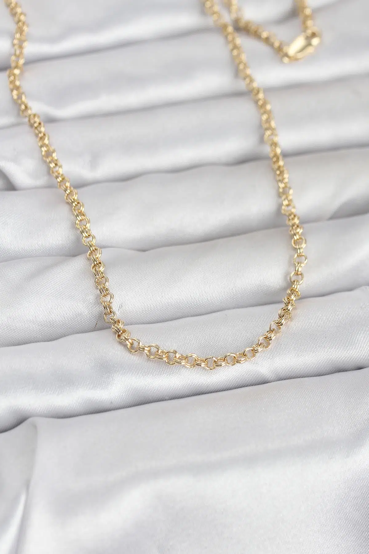 CM 14K Gold Renk Halka Zincir Model 60 cm Kadın Kolye - EBJ260207W39417