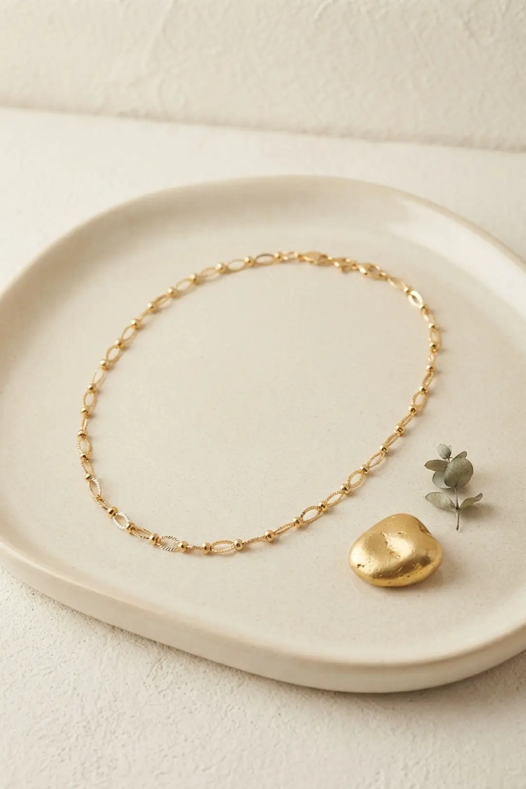CM Top ve Halka Zincir Model 50 cm Gold Renk Kadın Kolye - EBJ260829W46519